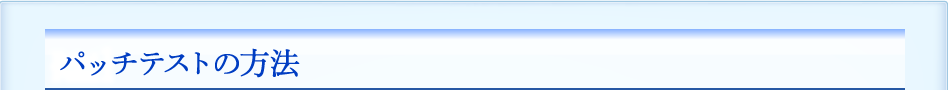 パッチテストの方法