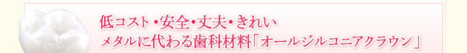 低コスト・安全・丈夫・きれい　メタルに代わる歯科材料「オールジルコニアクラウン」